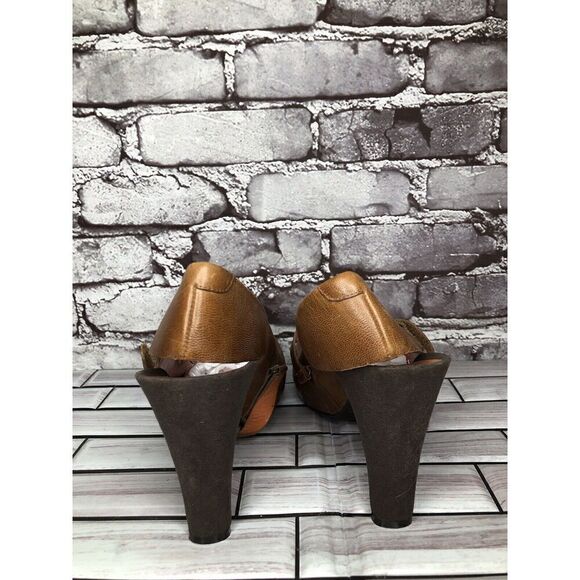 TSUBO AF4-02 Brown Leather Suede MaryJane Strap High Heels Women’s Sz 8M US/38EU - Picture 6 of 16